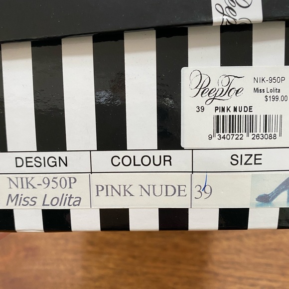 PEEP TOE Miss Lolita nude heels size 39 - Picture 2 of 7